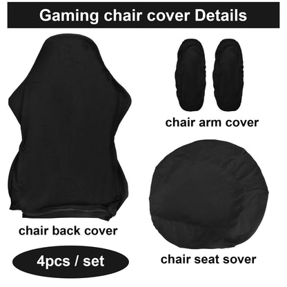 4-Piece Gaming Chair Cover, Universal Office Chair Cover Set, Covers for Chairs with Armrests, Chair Back Cover, Seat Cover, Office Chair for Computer Chairs/PC Seat Cover Chair