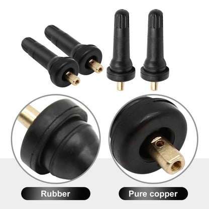 VIKKSAER 20Pcs TPMS 20008 Rubber Snap-in Tire Valve Stem Fit for 0.45” Rim Holes on Standard Vehicle Tires