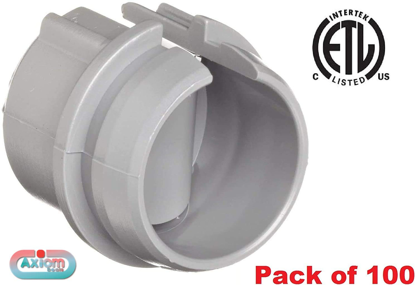 (Pack of 100) Axiomdeals 1/2" Plastic Cable Connectors Non-Metallic Snap in Style for Romex 14/2-10/3, 14/2, 12/2, 14/3 AWG Electrical Wire ETL Approved for Potlights Gimbals Junction Boxes