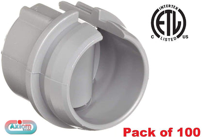 (Pack of 100) Axiomdeals 1/2" Plastic Cable Connectors Non-Metallic Snap in Style for Romex 14/2-10/3, 14/2, 12/2, 14/3 AWG Electrical Wire ETL Approved for Potlights Gimbals Junction Boxes
