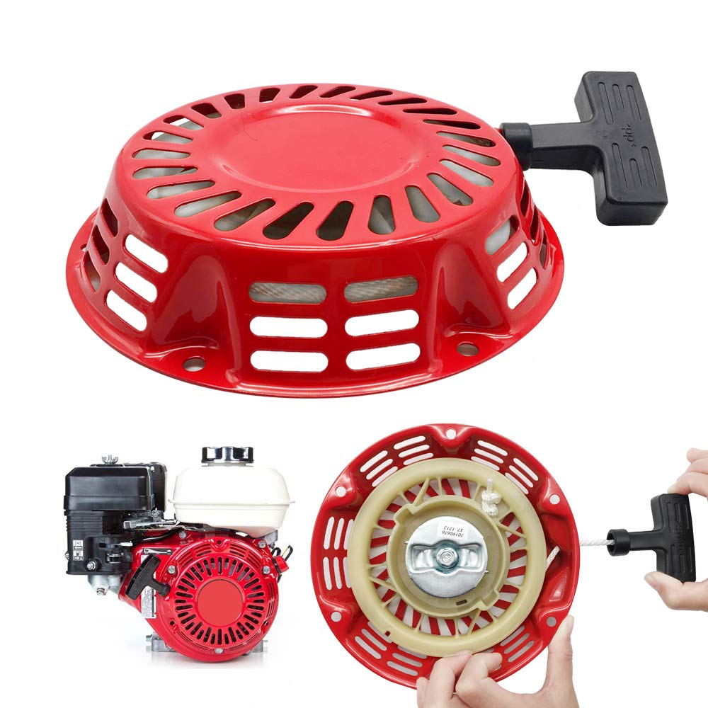 Anxingo GX160 Recoil Pull Starter Assembly Replacement Replacement for Honda GX120 GX160 GX200 5.5HP 6.5HP Generator Replacement for 28400-ZE1-003ZF 28400-ZH8-013YA, Stens 150-703, Oregon 31-052