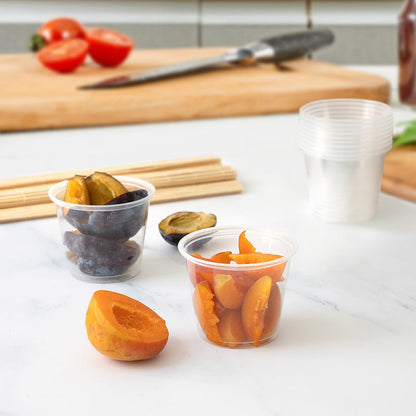 GUSTO [5.5 oz. - 250 Count] Clear Disposable Portion Cups (No Lids), Souffle Containers, Jello Shot Cups, and Sauce Containers For Portion Control, Salad Dressing and More - Formerly Comfy Package