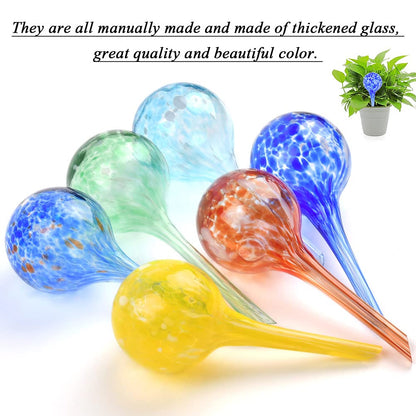 6Pcs Plant Watering Balls for Plant Watering Bulbs, Glass Self Watering Globes, 150ML Volume, Automatic Plant Watering Globe Watering Devices Perfect for Vacation Plant Indoor & Outdoor (6 x 15CM)
