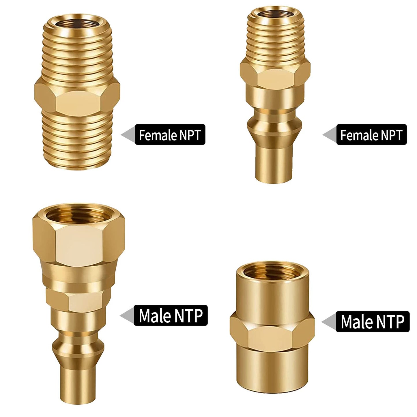 Zreneyfex 1/4" RV Quick Connect Adapter Assembly, Propane RV Quick Connect Fitting Kit for Camping BBQ