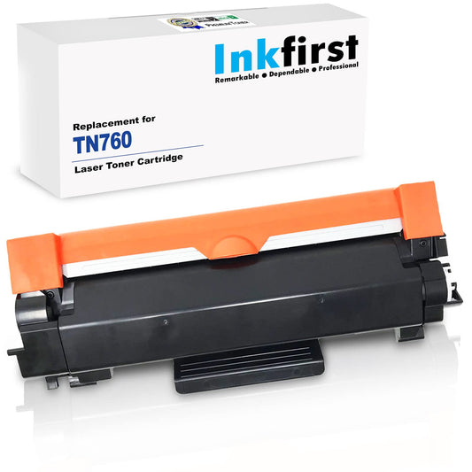 (CHIP Included) High Yield Inkfirst Toner Cartridge TN-760 TN760 Compatible Remanufactured for Brother TN-760 Black DCP-L2550DW HL-L2350DW HL-L2370DW HL-L2370DWXL HL-L2390DW HL-L2395DW MFC-L2710DW