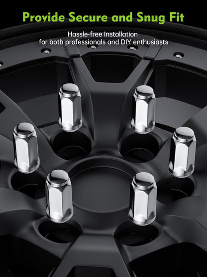 AUTOPTIM M14x1.5 Lug Nuts Replacement for 2010-2024 Chevy Camaro, 2013-2015 Malibu, 2014-2020 Impala, 2020-2024 Corvette, Dodge Challenger Durango Aftermarket Wheel, 20PCS Chrome Closed End Lug Nut