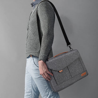DOMISO 15-15.6 Inch Laptop Sleeve Bag Water Resistant Briefcase Messenger Shoulder Bag for ThinkPad L580/16" MacBook Pro/IdeaPad 320/Dell XPS 15/HP Envy x360/ASUS ROG Zephyrus/Acer Chromebook,Grey