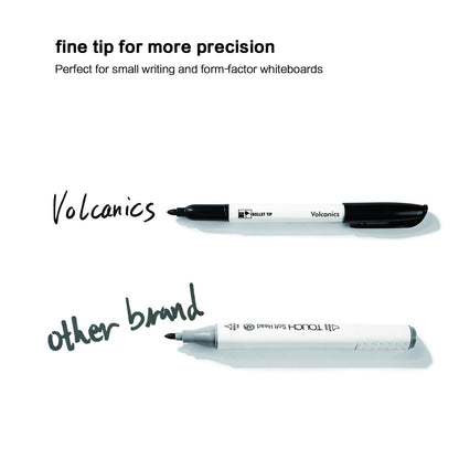 Volcanics Black Dry Erase Markers Bulk Pack of 60 Low Odor Fine Tip Whiteboard Pens for Whiteboard Dry Erase Calendar