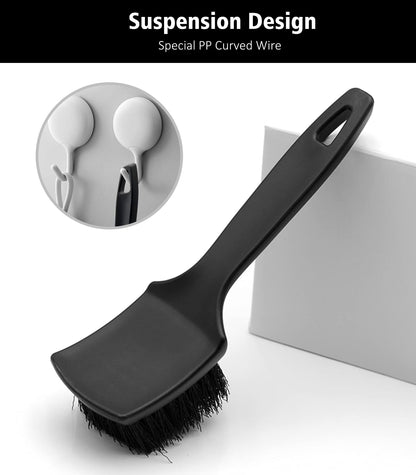 YeewayVeh 4Pack Car Wheel Cleaning Kit, Bendable Wheel Brush and Microfiber Rim Cleaner Brush, Tire Brush and Car Detailing Brush, Soft & No-Scratch Auto Wheels Cleaning Set for All Wheel Types, Red