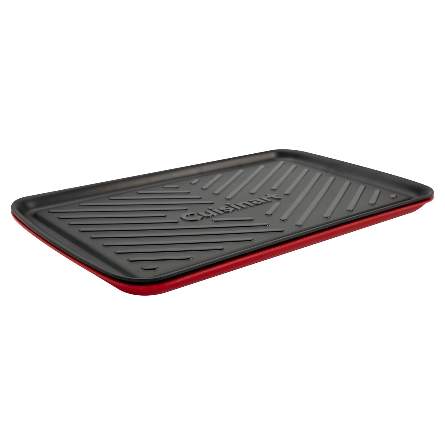 Cuisinart Grilling Prep and Serve Trays, 17"x 10.5", Dishwasher Safe, Fits 6 Burgers, Red and Black (CPK-200C)