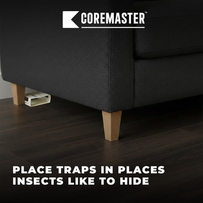Coremaster Insect Monitor & Traps | Strong Adhesive Boards for Roaches, Ants & Crawling Insects | for Indoor Use i.e Kitchen, Basement,Garage & Storage Areas | Safe, Non-Toxic (24 Boards - 72 Traps)