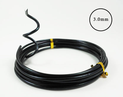 Anodized Aluminum Bonsai Training Wire 5-Size Starter Set with Canvas Bag - 1.0mm, 1.5mm, 2.0mm, 2.5mm, 3.0mm (147 feet Total) - Choose Your Color (5 Sizes, Black)
