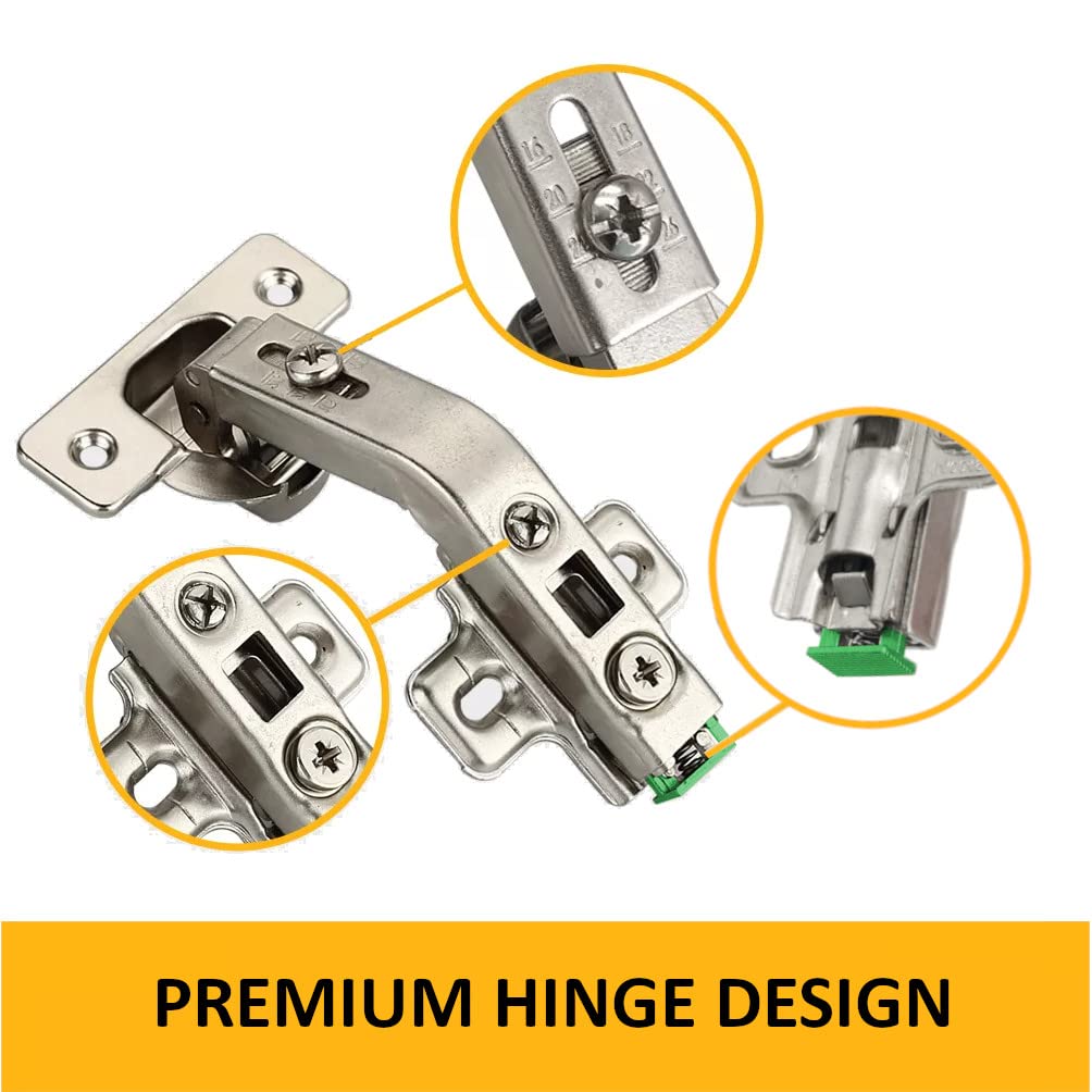 ANGSTROM 2-Pack Lazy Susan Cabinet Hinges, Full Overlay Concealed European Style for Outer Corner Door, 3D Adjustable Clip-On (135-Degree)