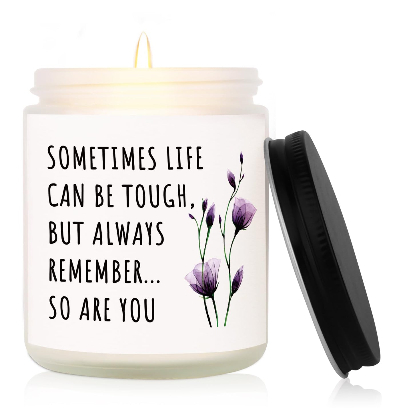 Shqiueos Birthday & Christmas Get Well Gifts for Women, Cancer Care Gifts for Women Inspirational Candle 7oz, Sympathy Gifts, Cheer up, Comfort, Surgery Recover, Encouragement Lavender Scented Candle
