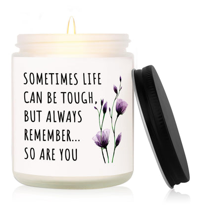 Shqiueos Birthday & Christmas Get Well Gifts for Women, Cancer Care Gifts for Women Inspirational Candle 7oz, Sympathy Gifts, Cheer up, Comfort, Surgery Recover, Encouragement Lavender Scented Candle