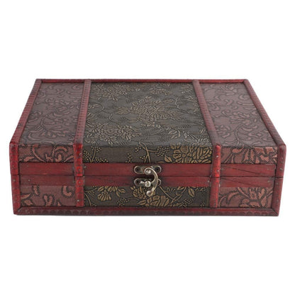Wooden Box, 11 x 8.5 x 3.2in Large Keepsake Box with Lid Decorative Boxes Wood Storage Box Treasure Chest Trinket Box Gift Box Wood Jewelry Box Memory Box Wooden Chest Box for Decorative