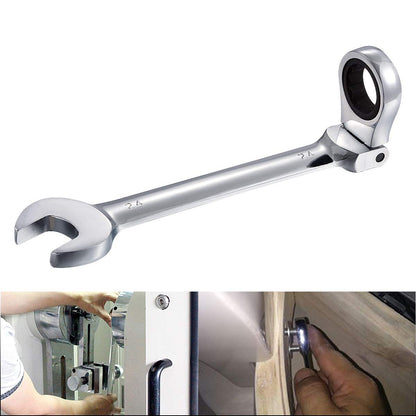 KATUR 24mm Ratcheting Wrench Set Flexible Pivoting Head Ratchet Combination Spanner Wrench Chrome Vanadium Steel Metric Tool (24mm)