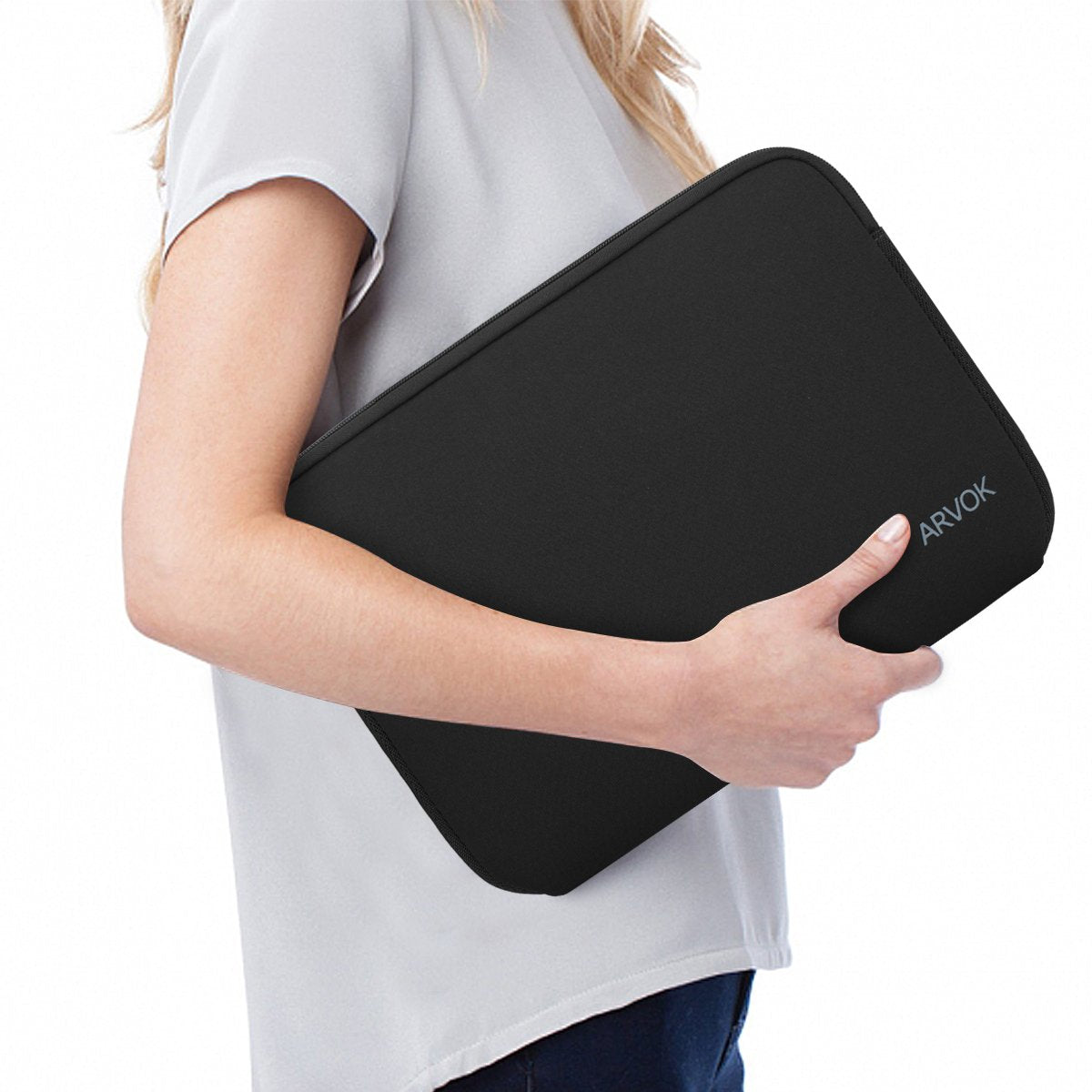 ARVOK 15 15.6 16 Inch Laptop Sleeve Multi-Color Size Choices Case/Water-Resistant Neoprene Notebook Computer Pocket Tablet Briefcase Carrying Bag/Pouch Skin Cover for HP/Dell/Lenovo/Asus/Acer, Black