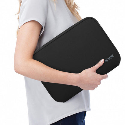 ARVOK 15 15.6 16 Inch Laptop Sleeve Multi-Color Size Choices Case/Water-Resistant Neoprene Notebook Computer Pocket Tablet Briefcase Carrying Bag/Pouch Skin Cover for HP/Dell/Lenovo/Asus/Acer, Black