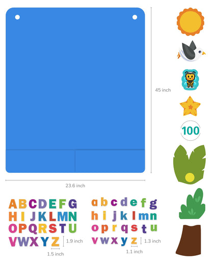 CHEFAN Felt Letter and Number Tree, Coconut Tree Alphabet Game, Felt Story Board Set for Early Education Storytelling, Felt Board for Wall Teaching Home Classroom Play