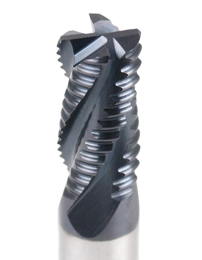 Accusize Industrial Tools 3/8'' Dia by 3/8'' Shk Dia Coarse Tooth M42 8% Cobalt Tialn Roughing End Mill, 3/4'' Flt Length, 2-1/2'' Oal, 1102-0038