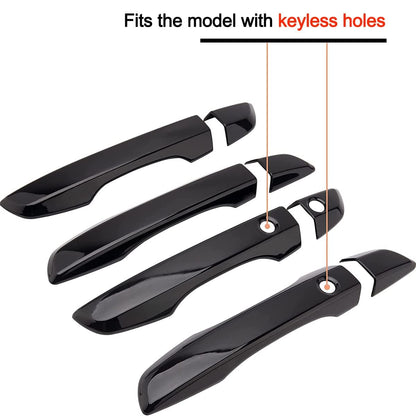 10th Gen Civic Door Handles Cover Exterior Decorative Accessories for Honda Civic 2017 2018 2019 2020 2021 with Smart Keyhole (ABS, Bright Black)