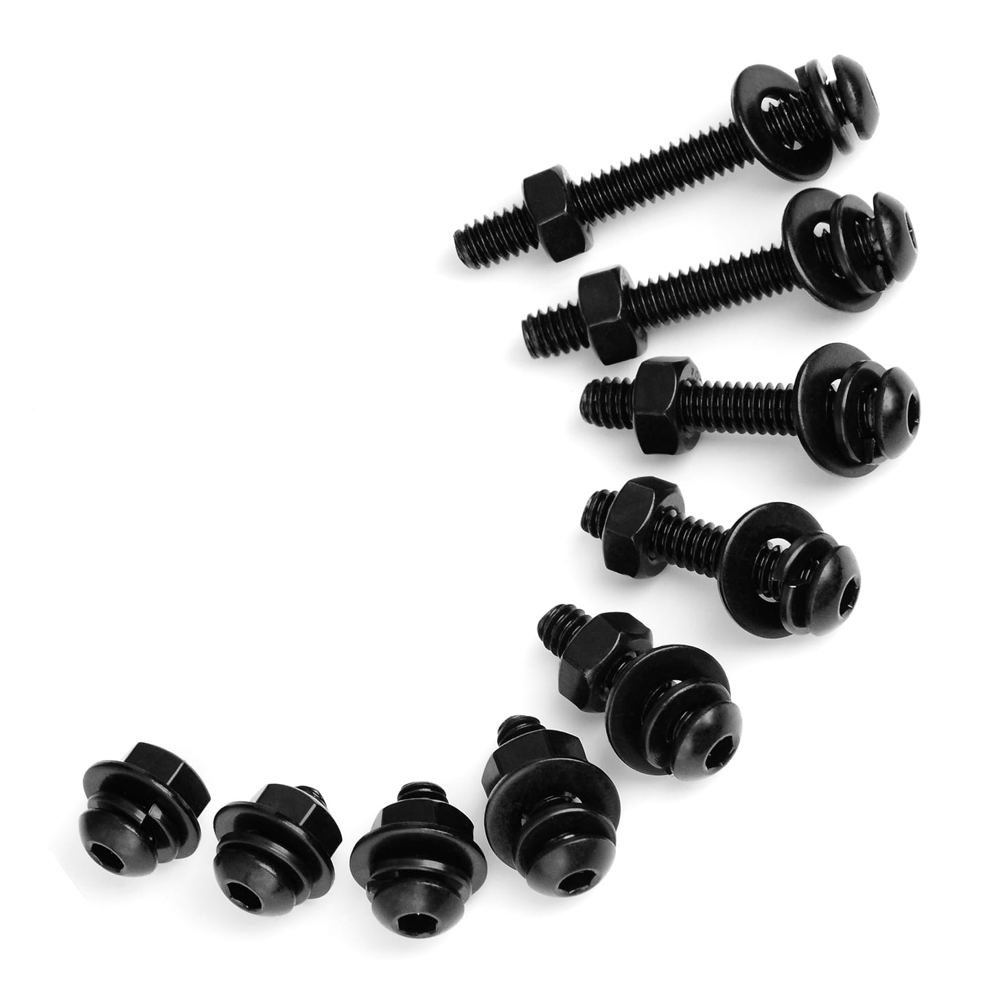 (20Sets) 3/8-16 Bolt x 1" Button Head Socket Cap Bolts Screws, Black Oxide 304 Stainless Steel Nuts and Bolts, 18-8 Allen Screws, Nuts and Bolts Assortment Kit, Hex Spanner by Mywish