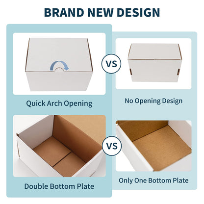 WIFTREY 7x5x4 Shipping Boxes 20 Pack for Small Business, White Corrugated Cardboard Mailer Boxes for Packing, Mailing