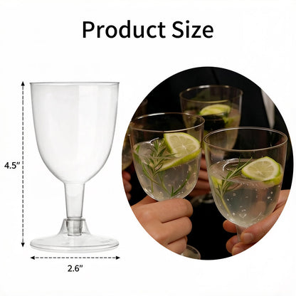 ZENFUN 75 Pcs Plastic Wine Glasses, 5 Oz Clear Disposable Champagne Glasses with Stem, Sturdy & Reusable Plastic Goblets for Weddings, Birthdays, Wine Tasting, Bridal Shower