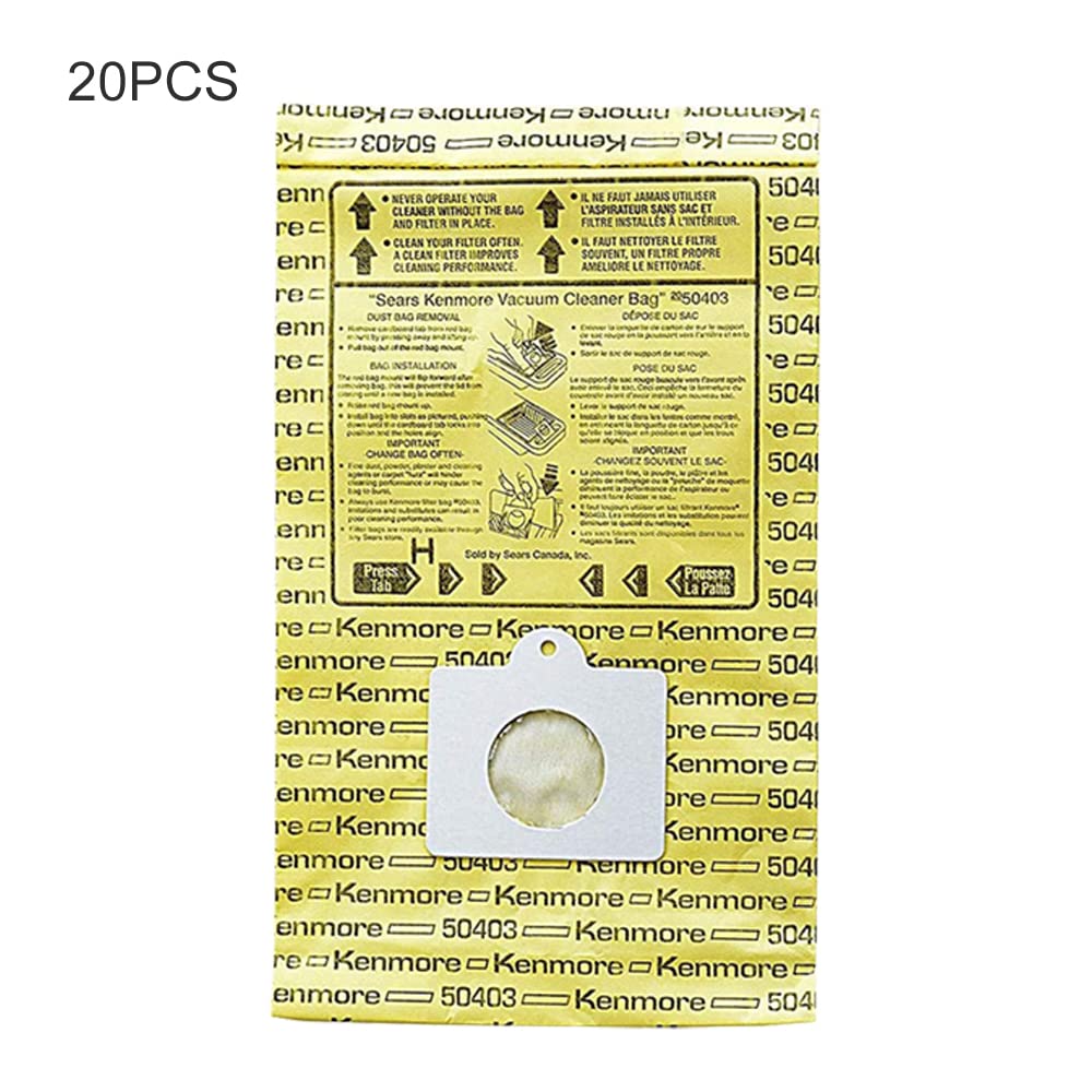 20 Pack Replacement Disposable Canister Vacuum Cleaner Bags for Kenmore 50403