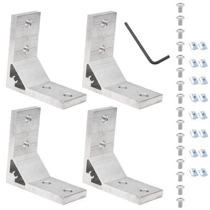 Seekliny 4Pcs 4040 Corner Brackets Set with Nuts and Screw 4040 Hardware for 4040 Aluminum Extrusion 4040 Accessories