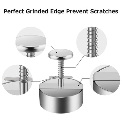 TIANTOU Burger Press, Stainless Steel Adjustable Hamburger Meat Press, Non Stick Patty Press are Suitable for Beef, Vegetables, Burgers and Cooking,BPA Free - Ideal for BBQ, Silver