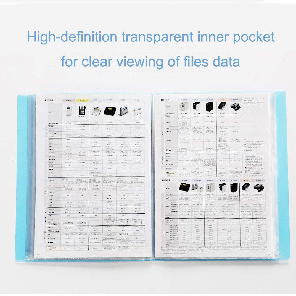 2Pcs Rediboom A4 Presentation Display Book Folder, 60 Pockets A4 Document File Holder Expanding File Organiser