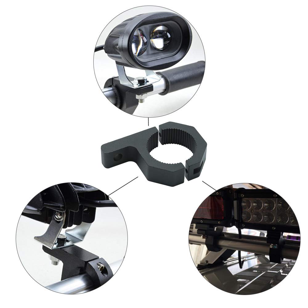 Vkinman LED Off-Road Light Horizontal Bar Clamp Mounting Bracket Handlebar Mount Kit 1"/1.5"/1.75"/2" (2 Clamps) for Light Bar Bull Bar Tube Clamp Roof Roll Cage Holder, Allen Key Included