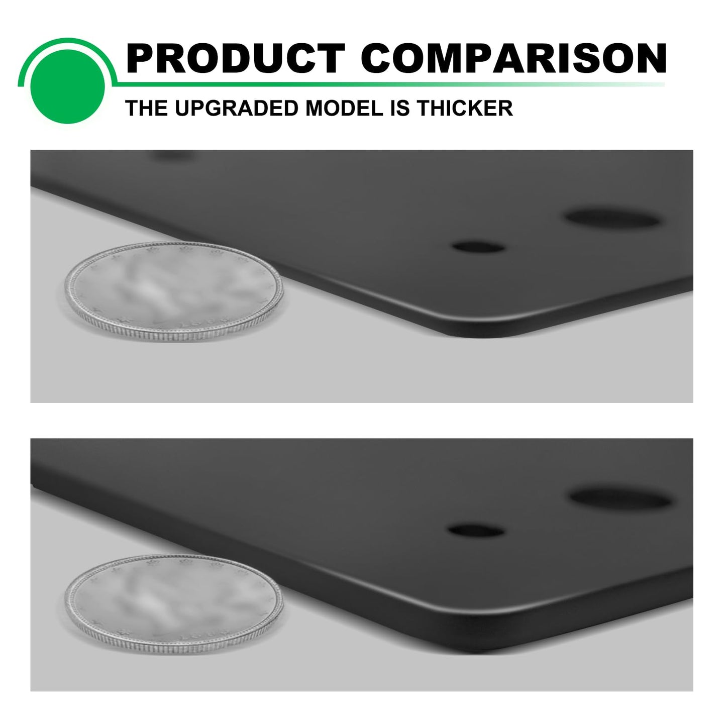 Andorm 2pcs 3x10 Straight Steel Flat Mending Plate with Holes, Truss Plate, Reinforcement Metal Mounting Plate, Joining Bracket, I Plate Powder Coated for Framing Pergolas, I-Truss Connections Black