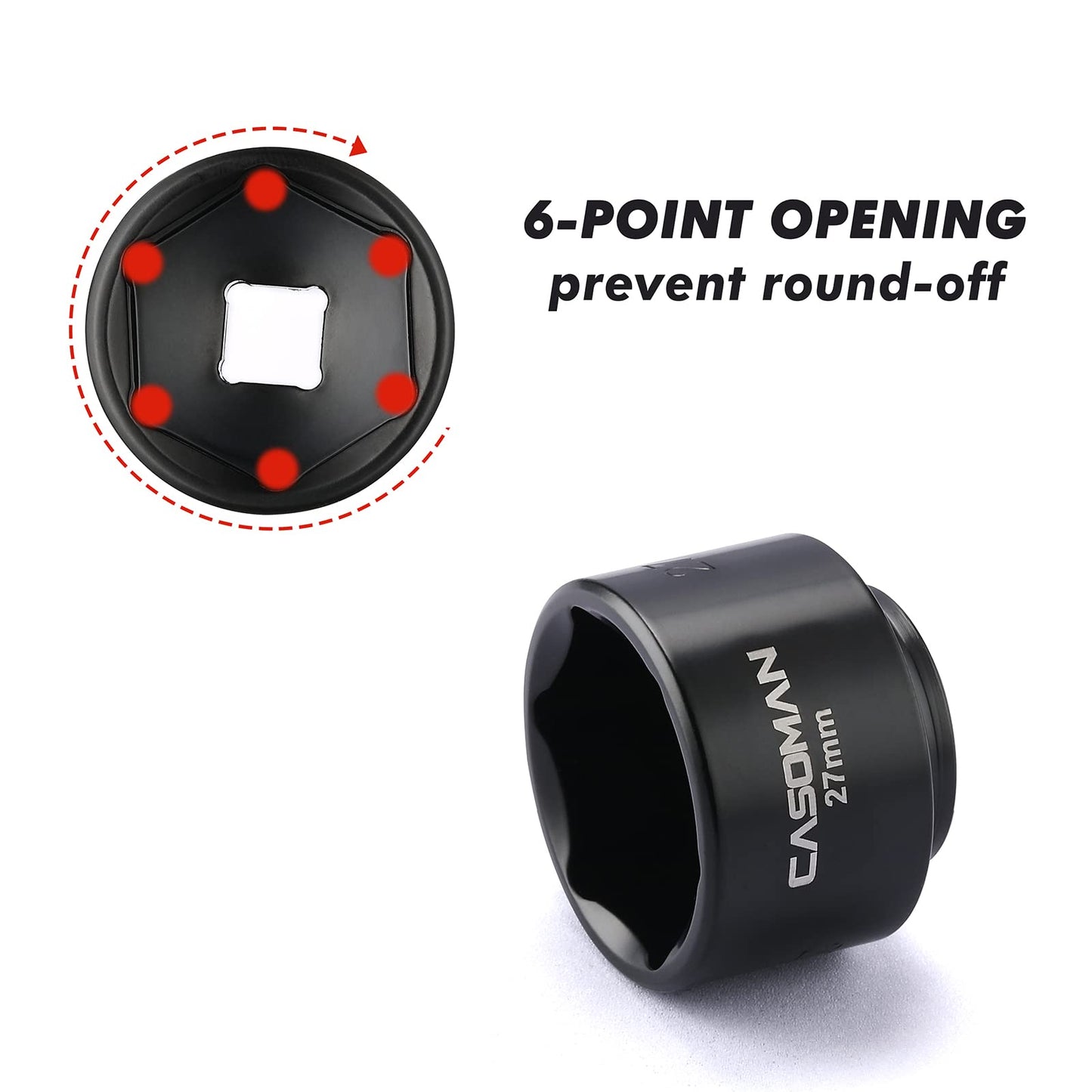 CASOMAN 7 Pieces 3/8" Drive Low Profile Oil Filter Socket Set, Oil Filter Cap Remover and Installer Tool Set, 6 Point, 24mm, 25mm, 27mm, 28mm, 29mm, 32mm, 36mm, CR-V