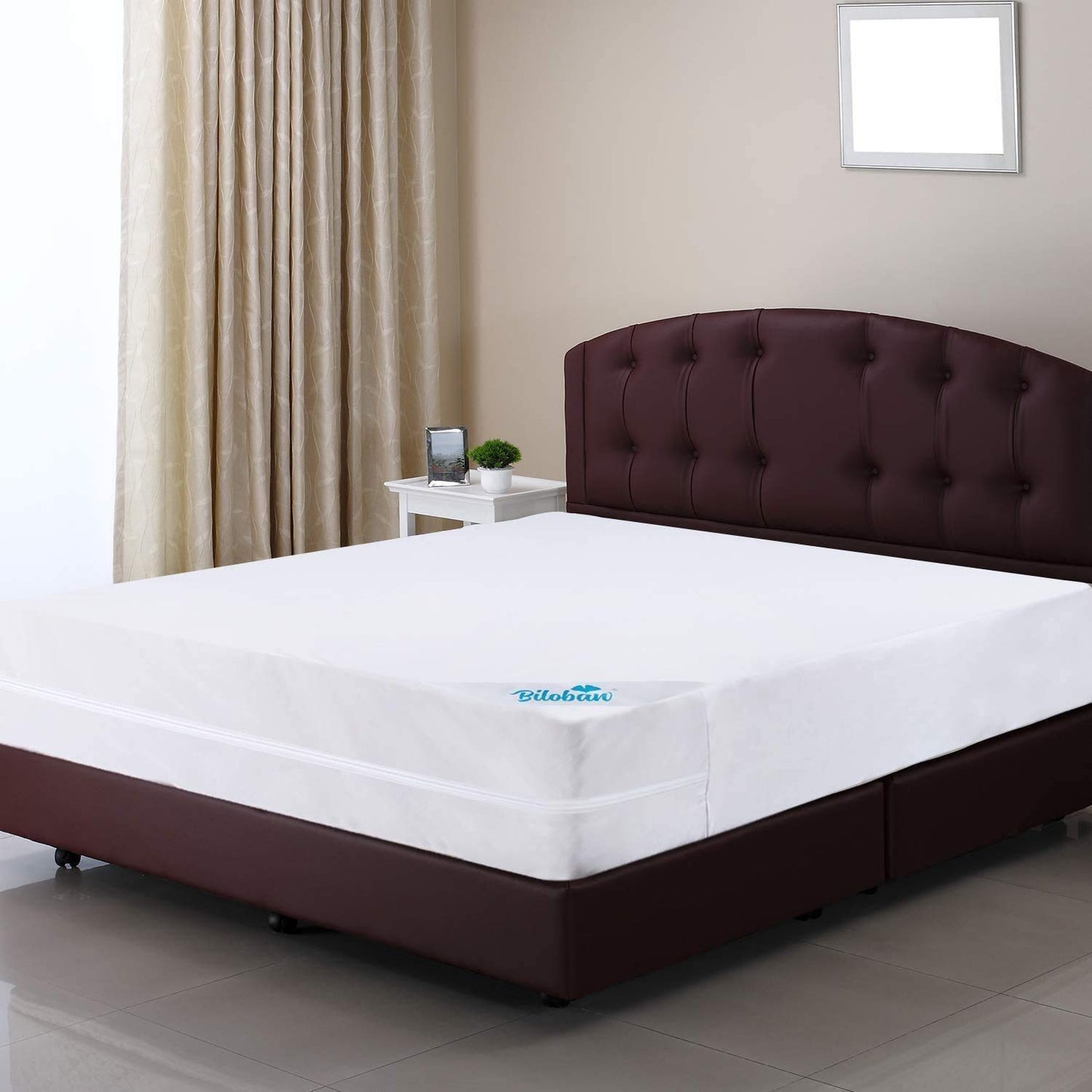Biloban Zippered Queen Mattress Protector, 100% Waterproof Mattress Encasement, Premium Hypoallergenic Full Six-Sided Mattress Cover Fits 8-10 Inches Deep(60" x 80"), Breathable and Absorbent