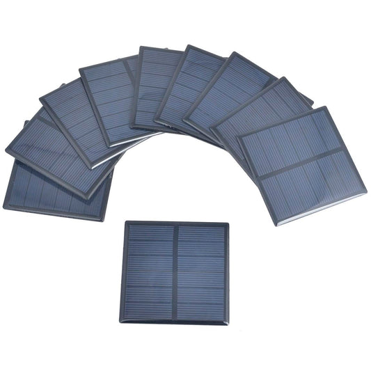 10pcs 3V 210mA Mini Solar Panel Epoxy Polycrystalline Solar Cell Panel 70mm x 70mm/2.76" x 2.76" for Solar Power Solar Cells DIY Solar Materials Photovoltaic Cells Solar DIY System Kits