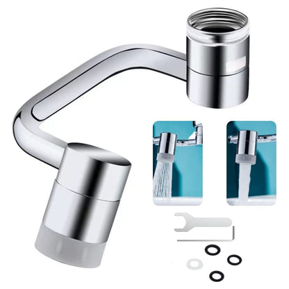 Universal 1080° Rotating Faucet Extender Aerator,2 Packs Solid Brass Universal Splash Filter Faucet,1080 Big Angle Swivel Faucet Aerator Sink Attachment,Dual-Function 2-Flow Sprayer