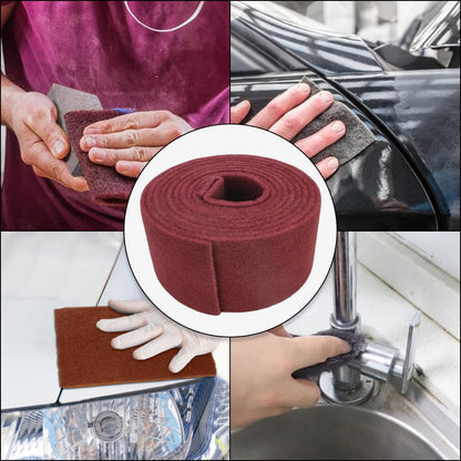 QZATTCAEN Maroon General Purpose Scuff Pads, Scuffing, Scouring Pad, Sanding, Paint Primer Prep Scratch - Surface Preparation Pad Car Auto Body Woodworking 7447-Premium, 5 Inches*15 Feet