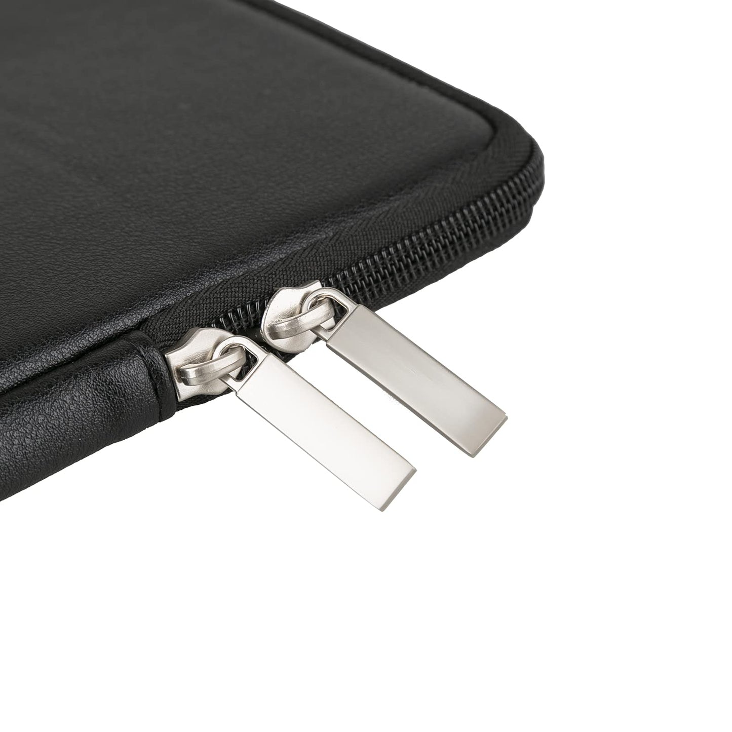 RAINYEAR 16 Inch Laptop Sleeve Soft PU Leather Case Protective Water Resistant Zipper Padded Cover Carrying Computer Bag Compatible with 16" MacBook Pro/Max M1 M2 M3 M4 M5(Black)