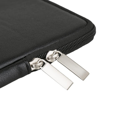 RAINYEAR 16 Inch Laptop Sleeve Soft PU Leather Case Protective Water Resistant Zipper Padded Cover Carrying Computer Bag Compatible with 16" MacBook Pro/Max M1 M2 M3 M4 M5(Black)