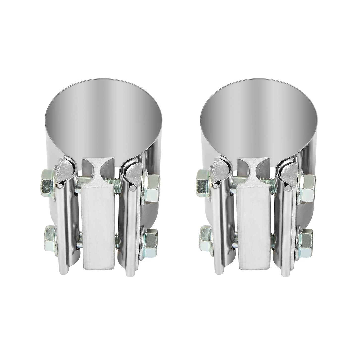 2.5 Inch 2 1/2 Butt Joint Exhaust Band Clamp Sleeve Stainless Steel 2pcs