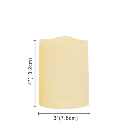 2 PCS 3" x4" Waterproof Outdoor Battery Operated Flameless LED Pillar Candles with Timer Flickering Plastic Resin Electric Decorative Light for Lantern Patio Garden Home Decor Party Wedding Decoration