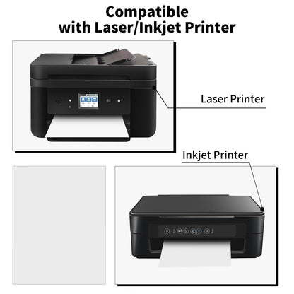 8.5" x 11" Full Sheet Label Sticker Paper for Laser & Inkjet Printers,Self Adhesive Printer Paper Shipping Labels,Printable White Matte Mailing Label Stickers(100 Sheets,100 Labels)