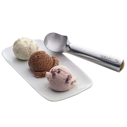 Zeroll 1020 Original Ice Cream Easy Scoop with Unique Liquid Filled Heat Conductive Handle Simple One Piece Aluminum Design Easy Release 40 Scoops per Gallon Made in USA, 2-Ounce, Silver
