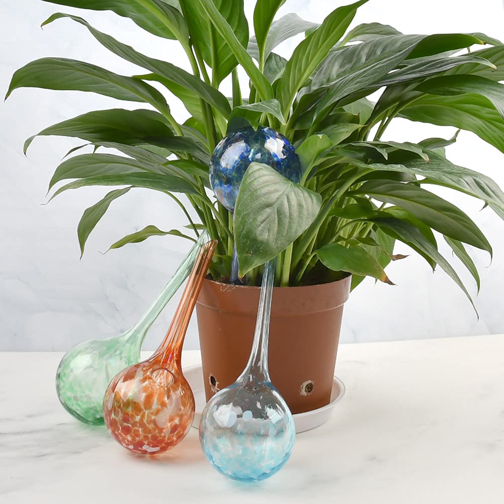 6Pcs Plant Watering Balls for Plant Watering Bulbs, Glass Self Watering Globes, 150ML Volume, Automatic Plant Watering Globe Watering Devices Perfect for Vacation Plant Indoor & Outdoor (6 x 15CM)