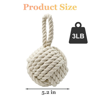 Zilphoba Door Stopper, Decorative Rope Ball Weighted Outdoor Door Stop