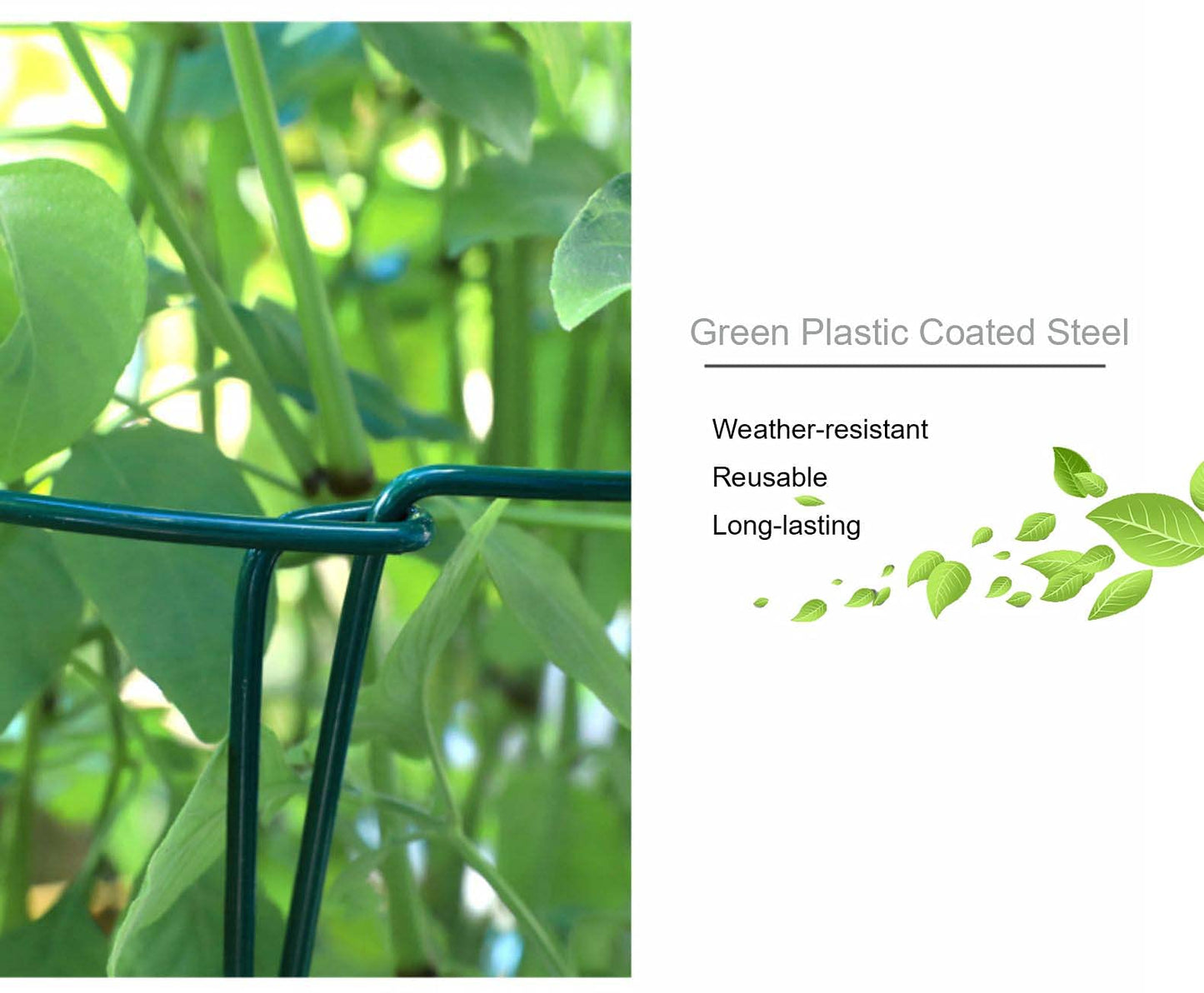 8 Pack Plant Support Stakes, Metal Interlinking Plant Stake for Garden, Plant Cages & Supports for Peony, Tomato, Hydrangea, Indoor Plants (9.8" W x 15.7" H)