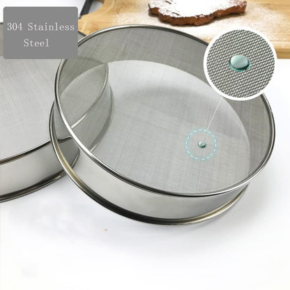 12 Inch Sieves Fine Mesh Strainer Stainless Steel Sifter Round Flour Sieve for Baking Straining Powdering